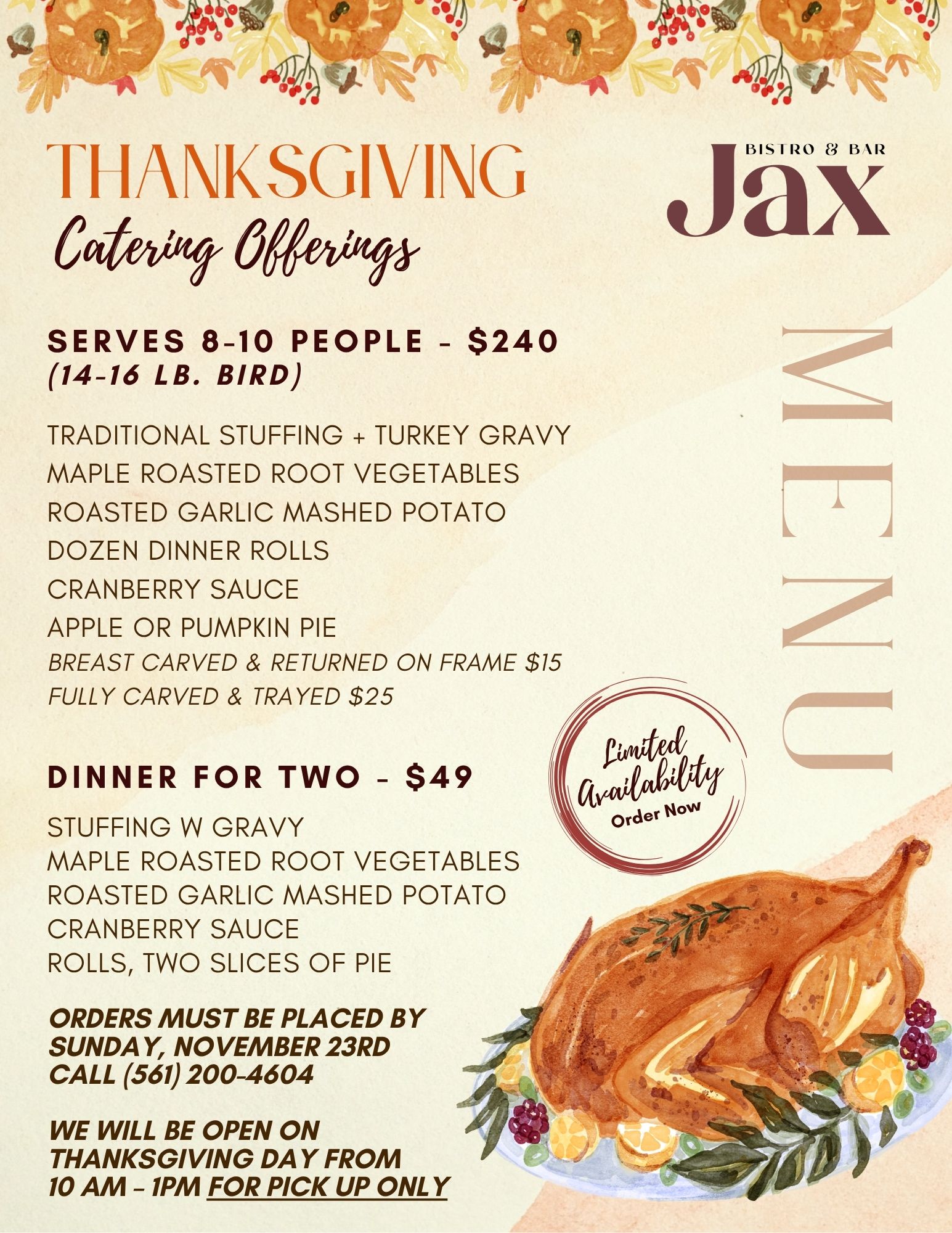 Jax Thanksgiving 2025 Catering Graphic